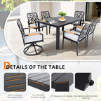 7Pcs Aluminum Outdoor Table and Chair Set - image 8