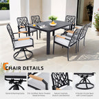 7Pcs Aluminum Outdoor Table and Chair Set - image 4
