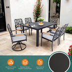 7Pcs Aluminum Outdoor Table and Chair Set - image 3