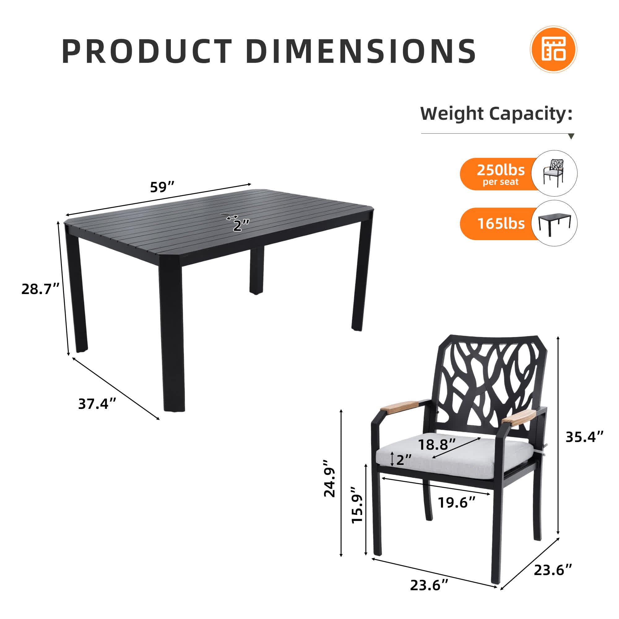 7Pcs Outdoor Patio Aluminum Furniture Set - image 8