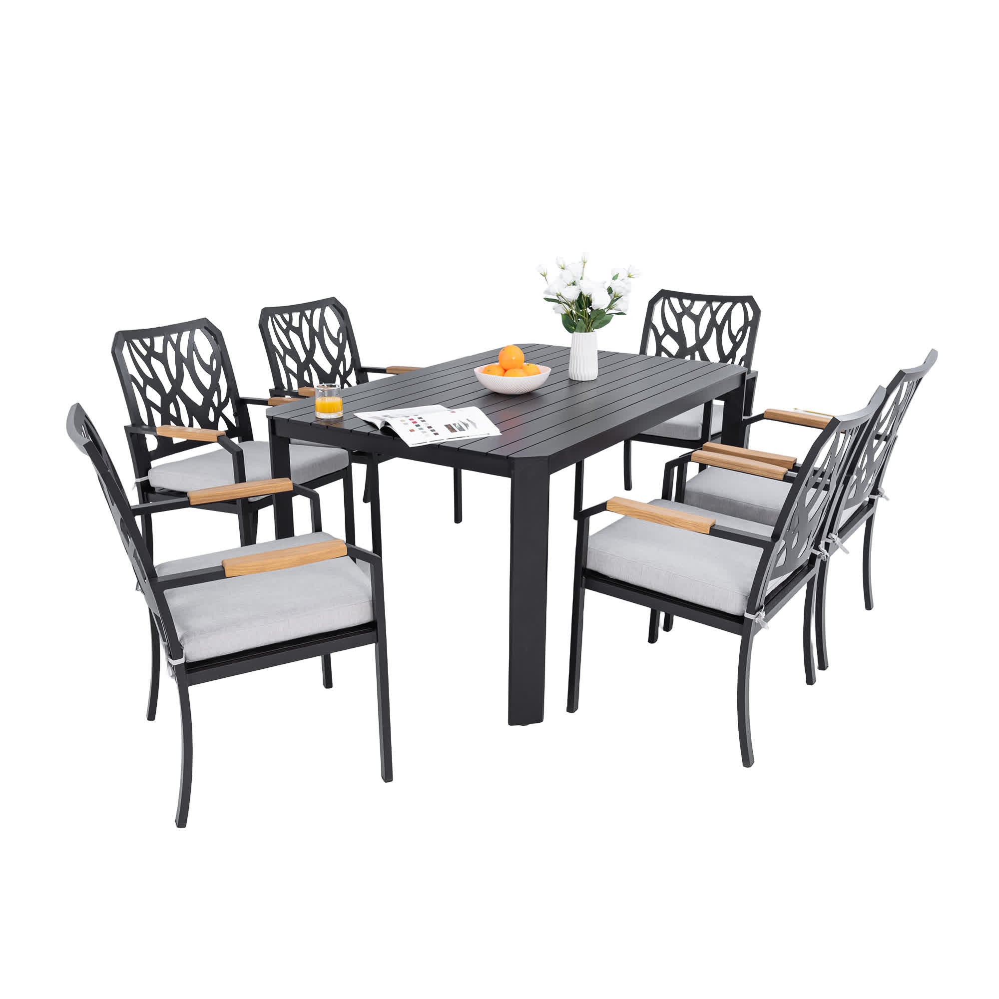 7Pcs Outdoor Patio Aluminum Furniture Set - image 1