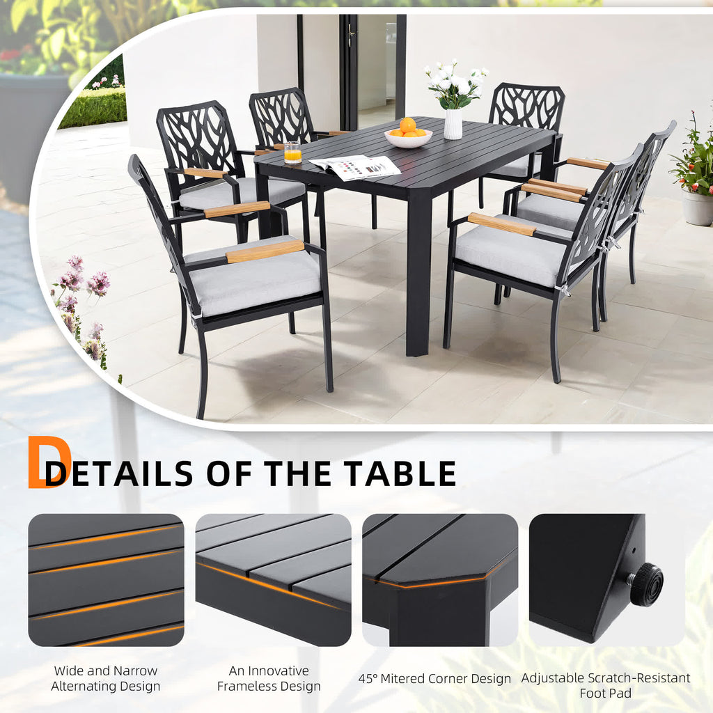 7Pcs Outdoor Patio Aluminum Furniture Set - image 5