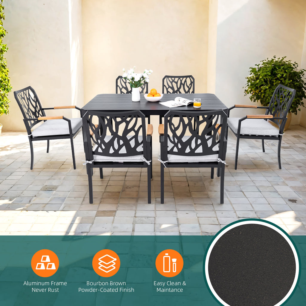 7Pcs Outdoor Patio Aluminum Furniture Set - image 3