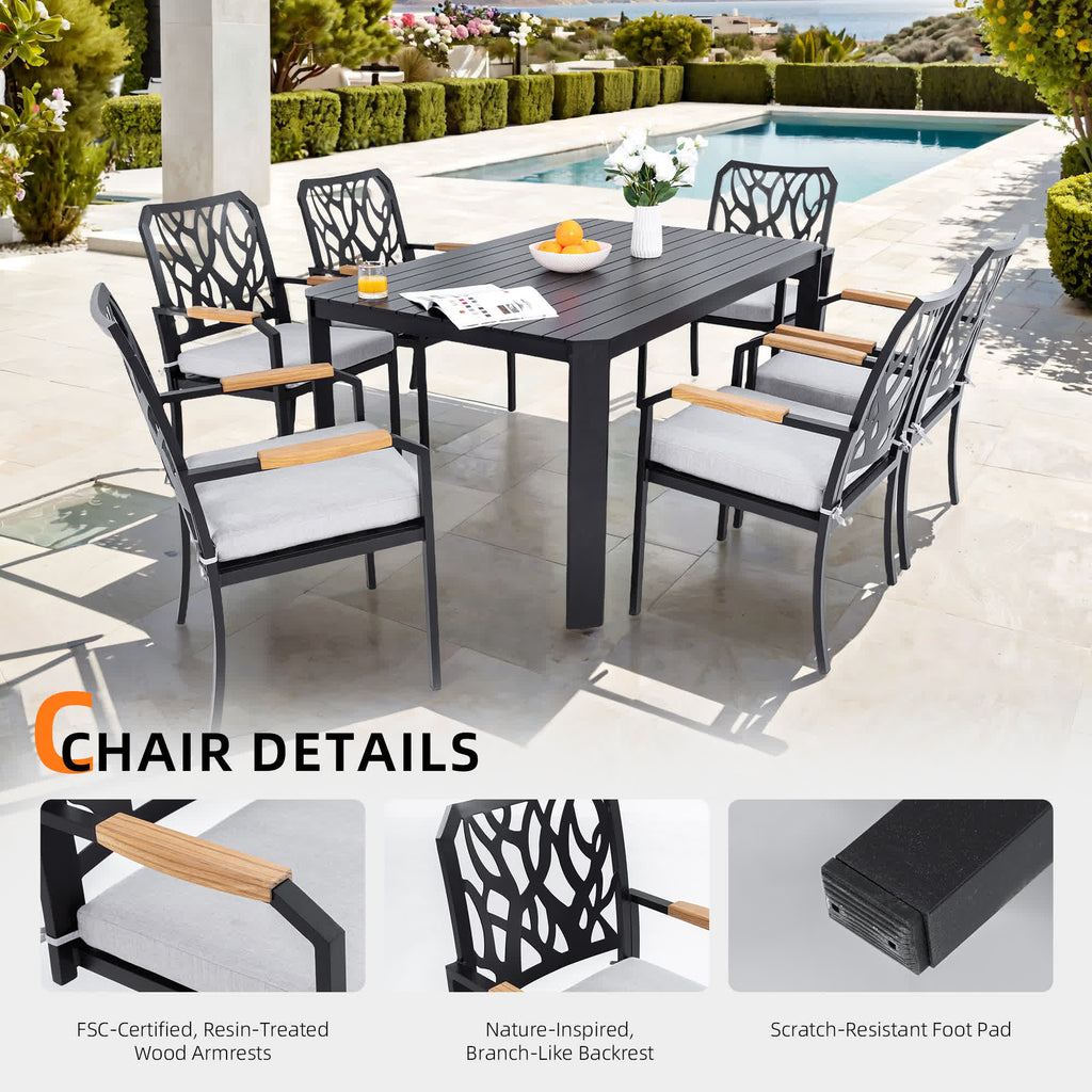 7Pcs Outdoor Patio Aluminum Furniture Set - image 4