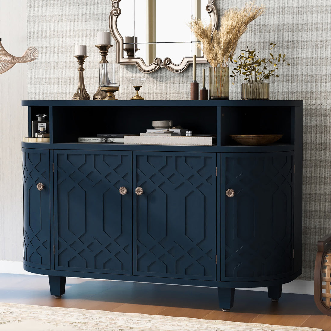 Iffhome U-Style Curved Design Buffet Sideboard