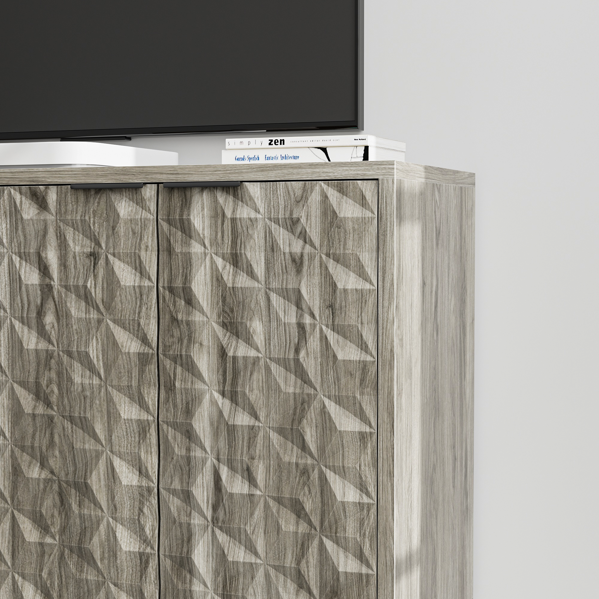 Modern Style Diamond-shaped Relief Buffet Cabinet - image 13