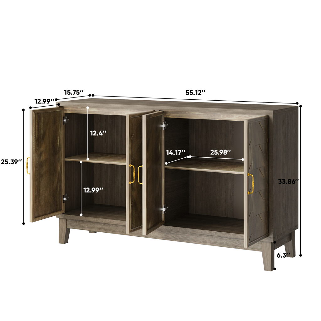 Modern Style Diamond-shaped Relief Buffet Cabinet - image 15