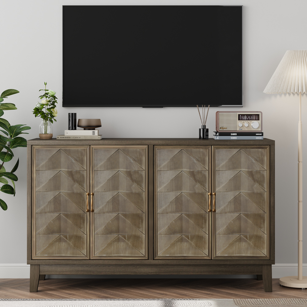 Modern Style Diamond-shaped Relief Buffet Cabinet - image 16