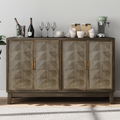Modern Style Diamond-shaped Relief Buffet Cabinet - Brown - 55.39"L x 15.43"W x 31.39"H - image 14