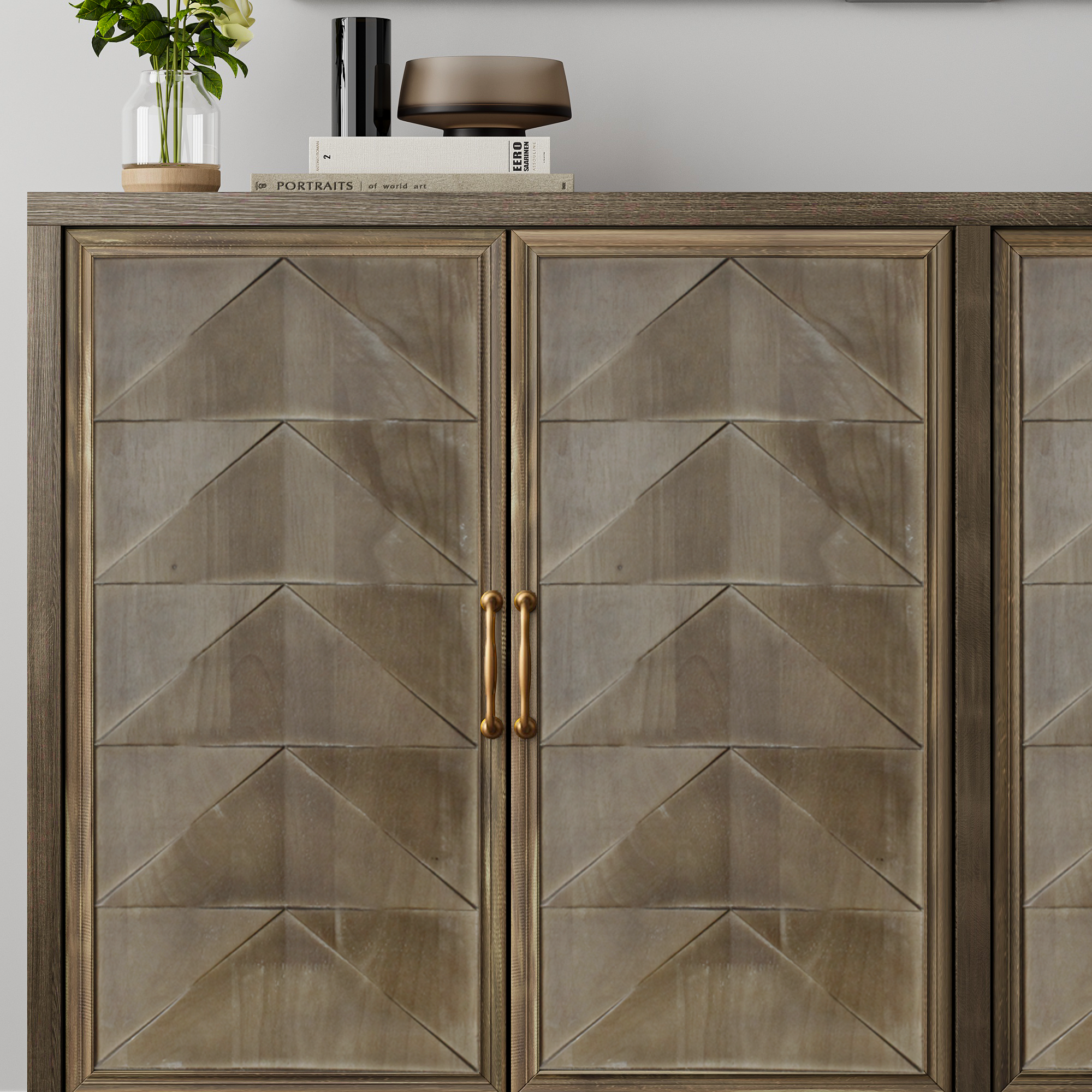 Modern Style Diamond-shaped Relief Buffet Cabinet - image 19