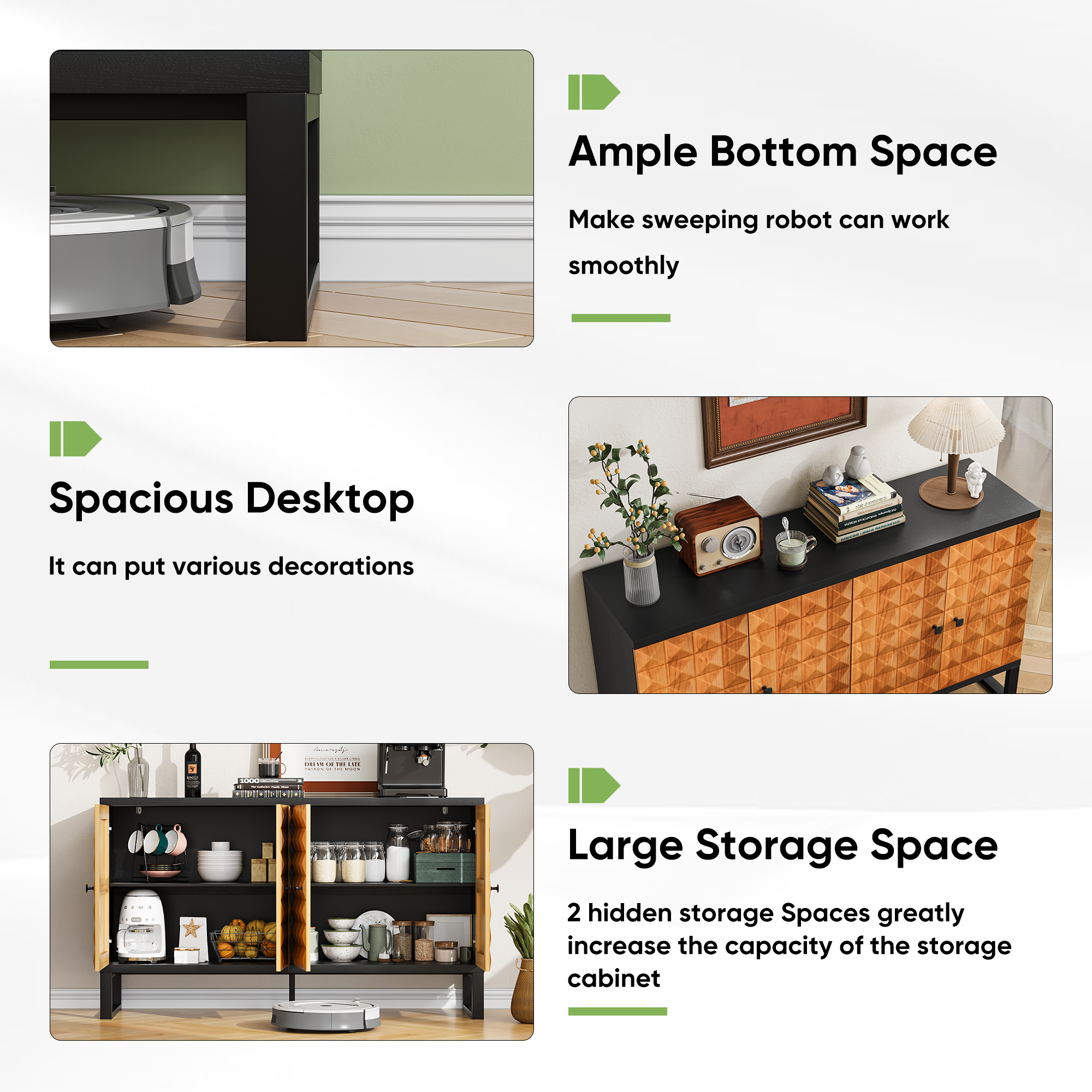 Modern Style Diamond-shaped Relief Buffet Cabinet - image 34
