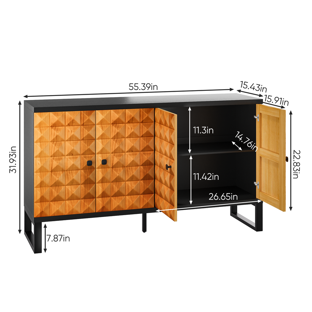 Modern Style Diamond-shaped Relief Buffet Cabinet - image 27