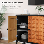 Modern Style Diamond-shaped Relief Buffet Cabinet - image 33