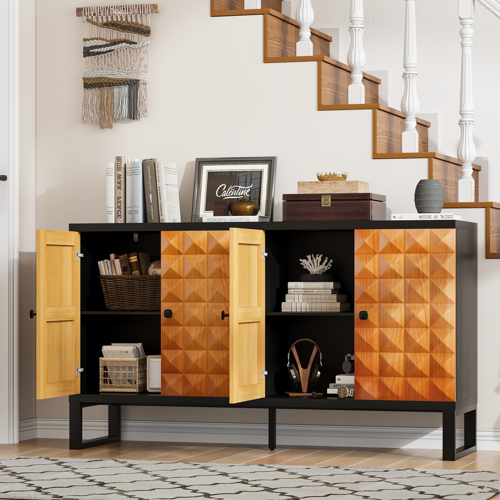 Modern Style Diamond-shaped Relief Buffet Cabinet - image 29