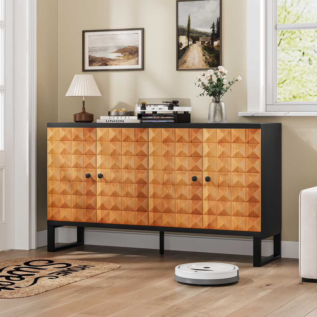 Modern Style Diamond-shaped Relief Buffet Cabinet - image 28
