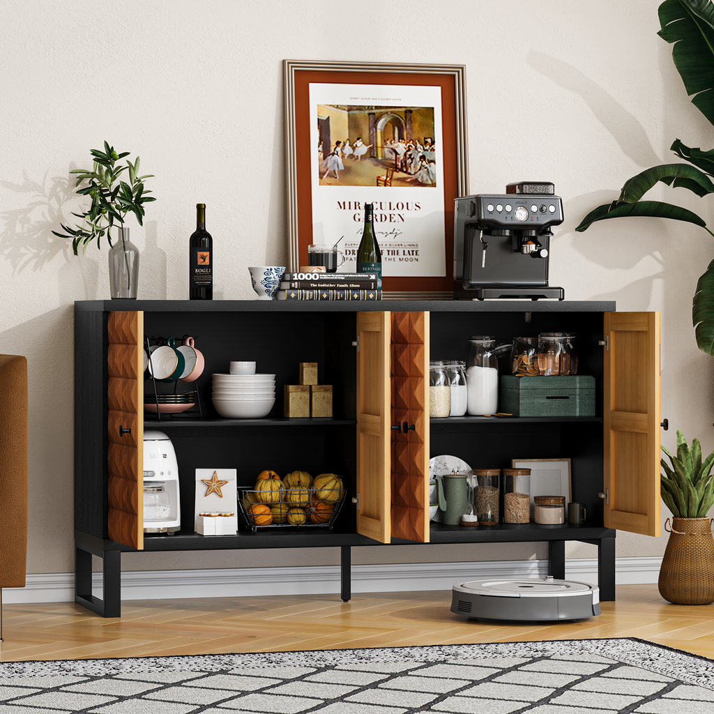Modern Style Diamond-shaped Relief Buffet Cabinet - image 30