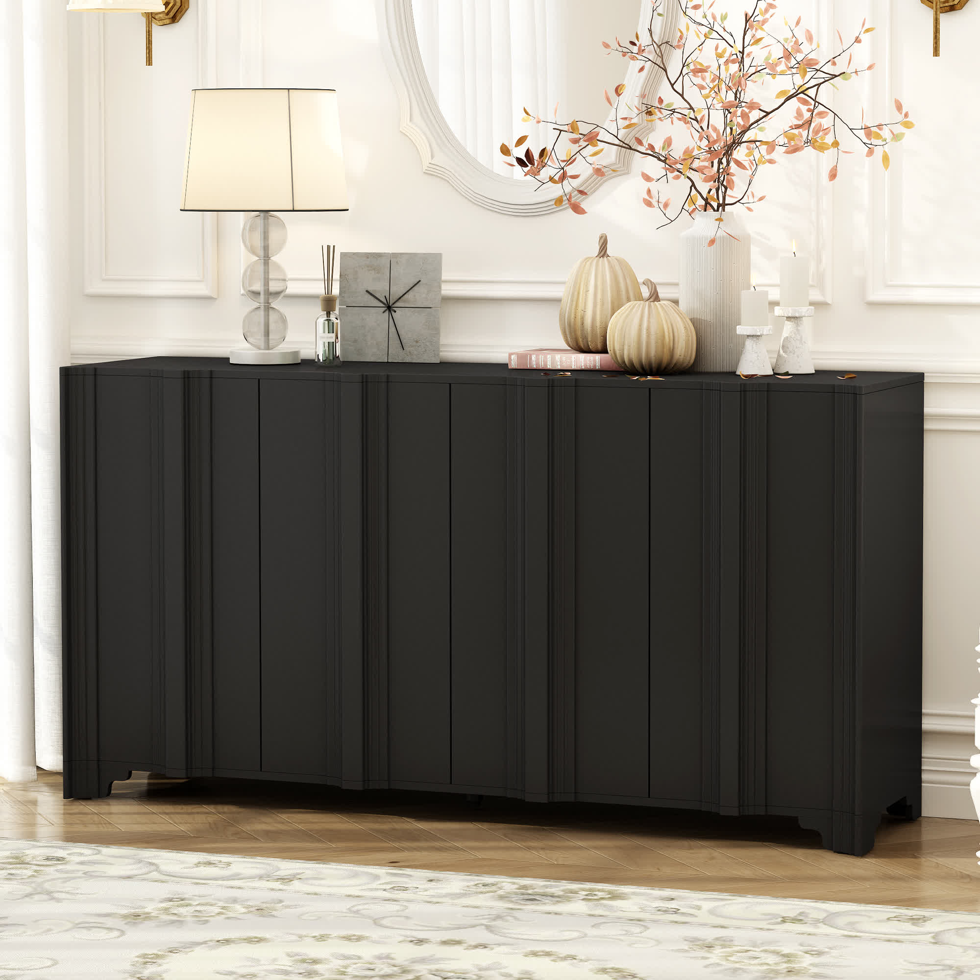 U-STYLE Linear Accents 4-Door Buffet Sideboard