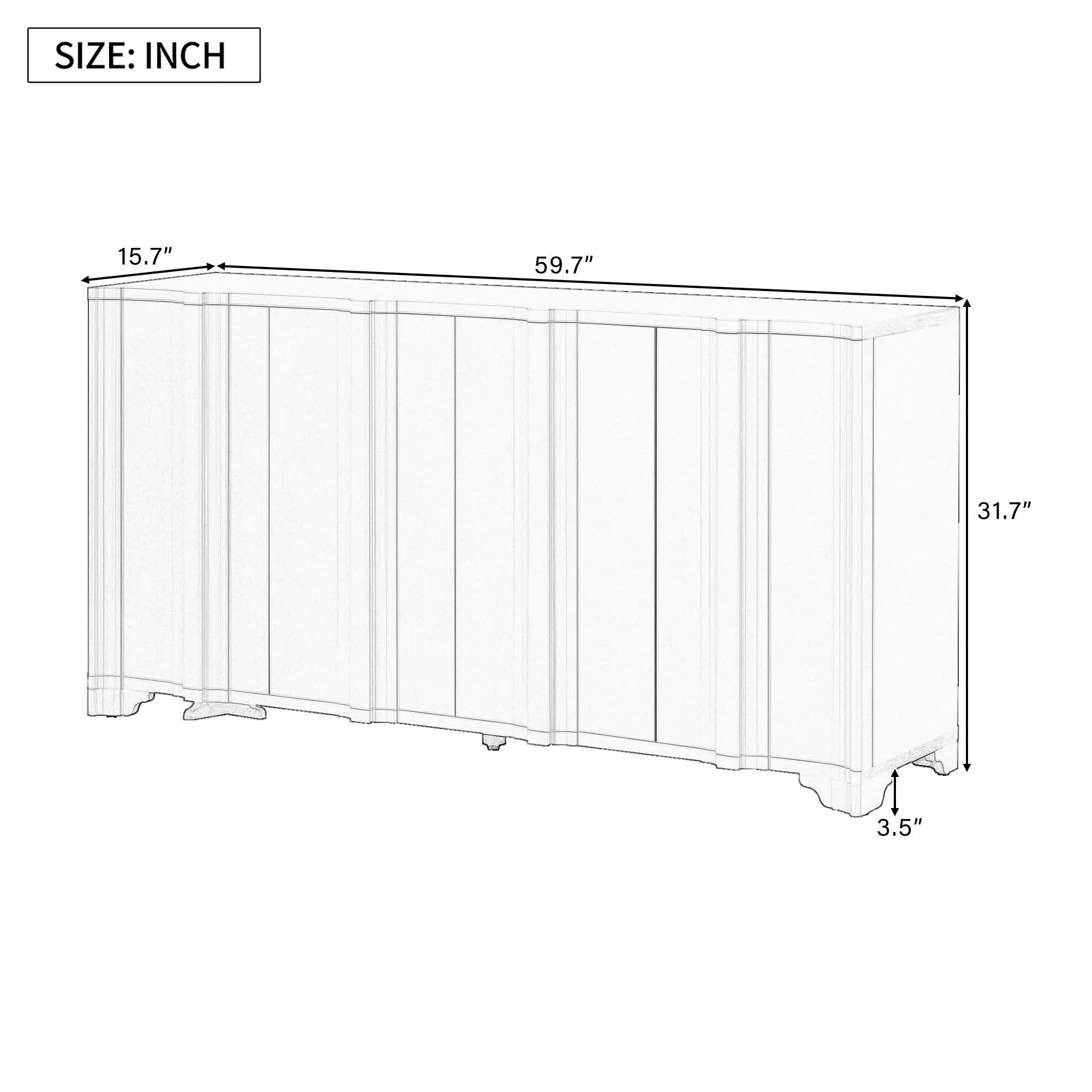 U-STYLE Linear Accents 4-Door Buffet Sideboard - image 11
