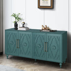 Wooden Modern Carved Flower Door Sideboard Console - image 3