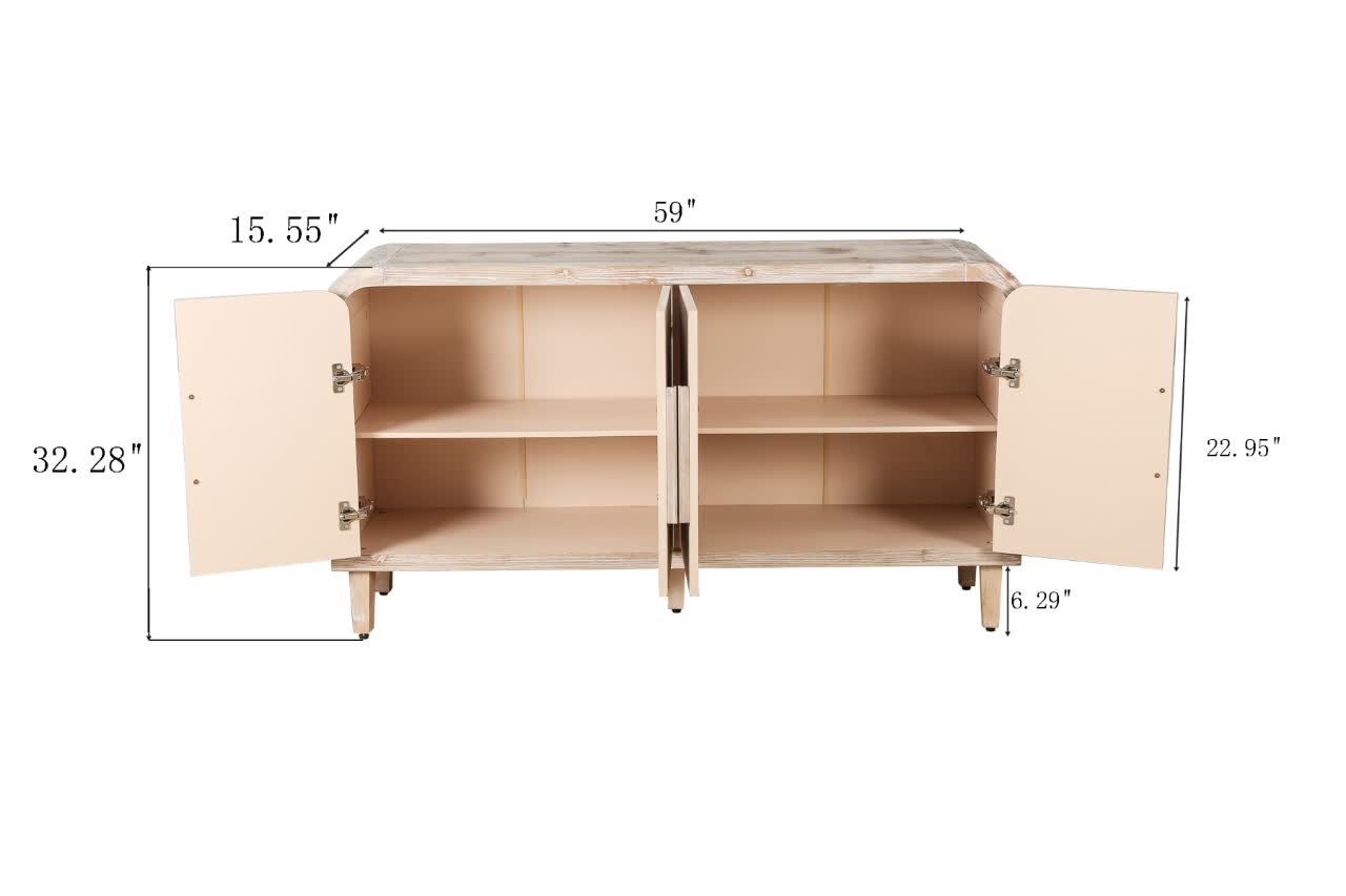 Curved Vintage Storage Sideboard - image 12