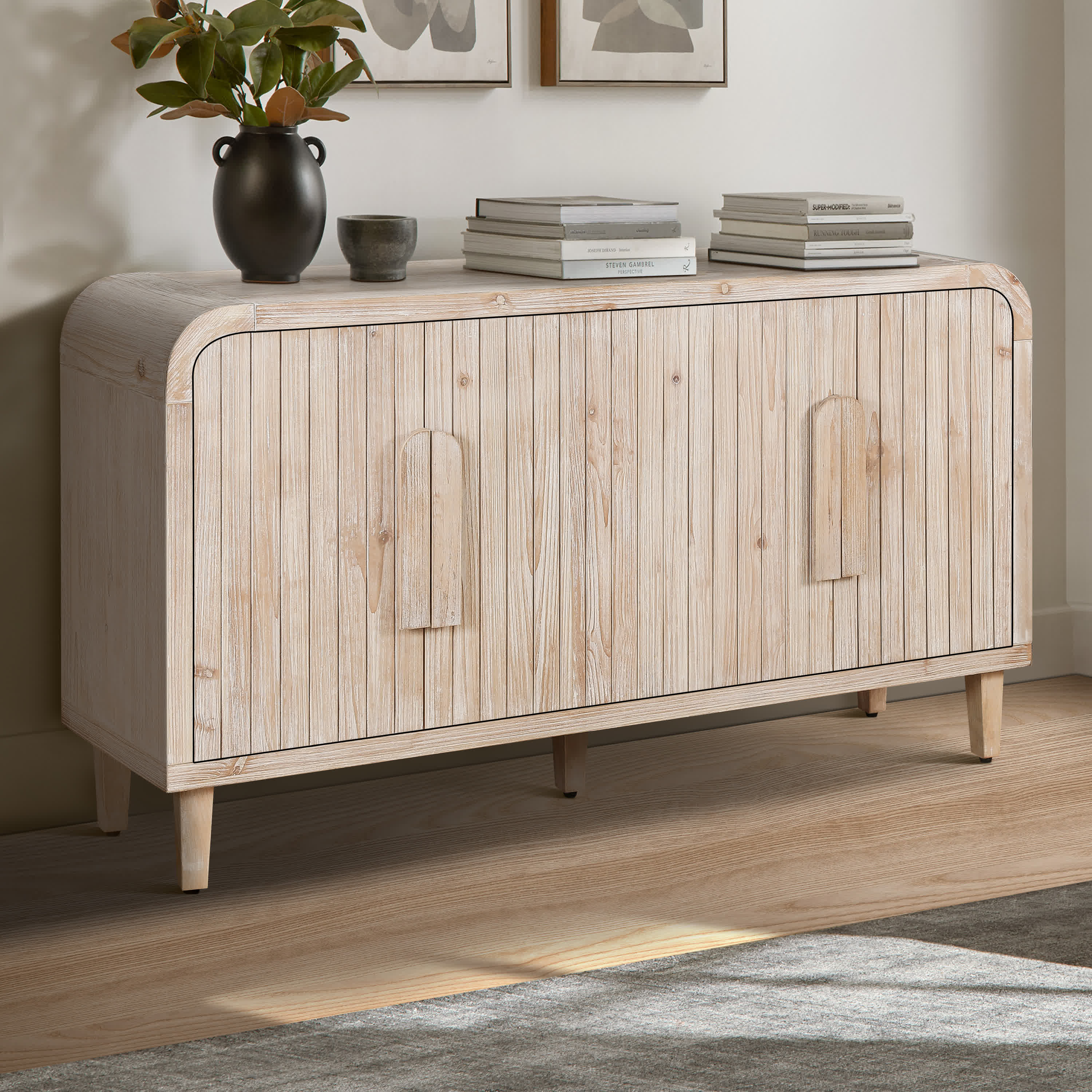 Curved Vintage Storage Sideboard