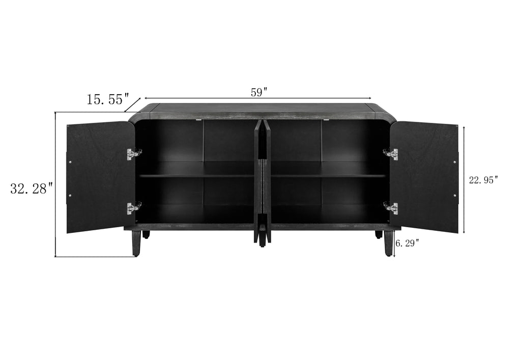 Curved Vintage Storage Sideboard