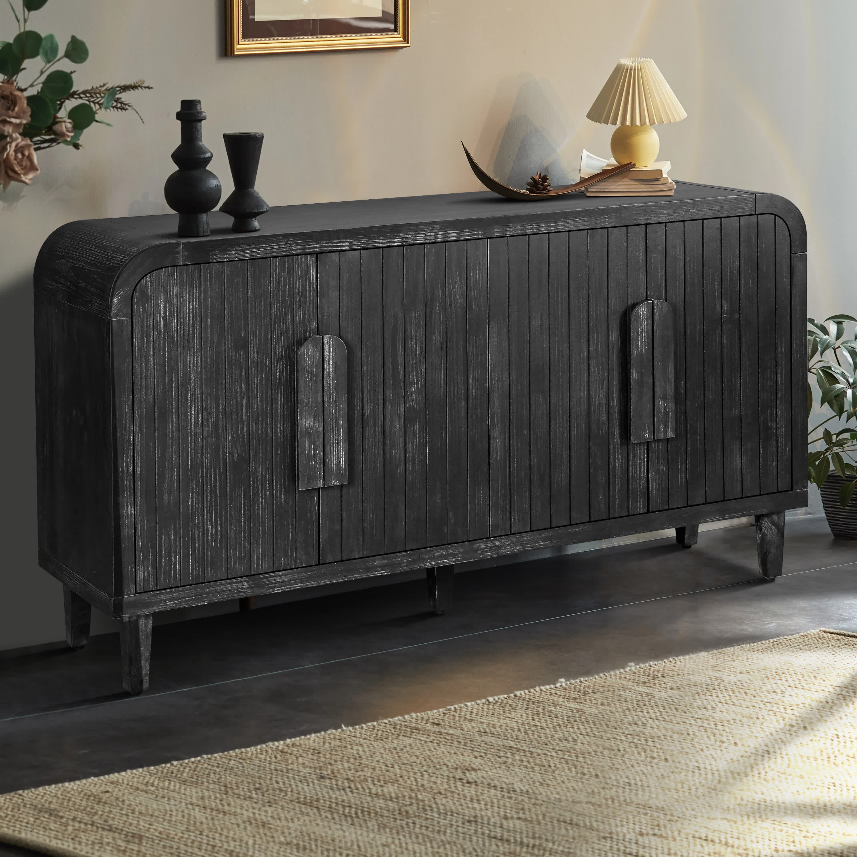 Curved Vintage Storage Sideboard