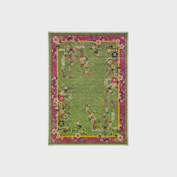 Durable Vintage Floral Anti-slip Area Rug