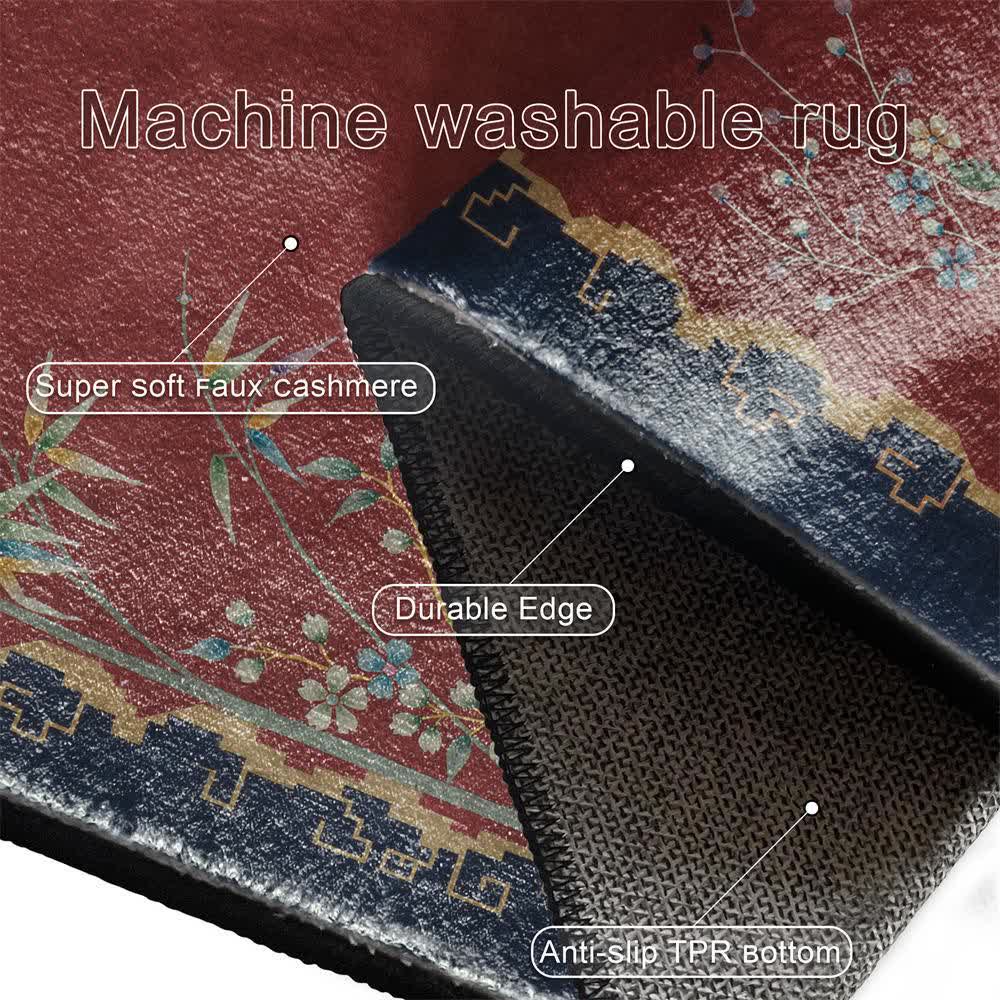 Vintage Lotus Washable Durable Anti-slip Area Rug  - image 5