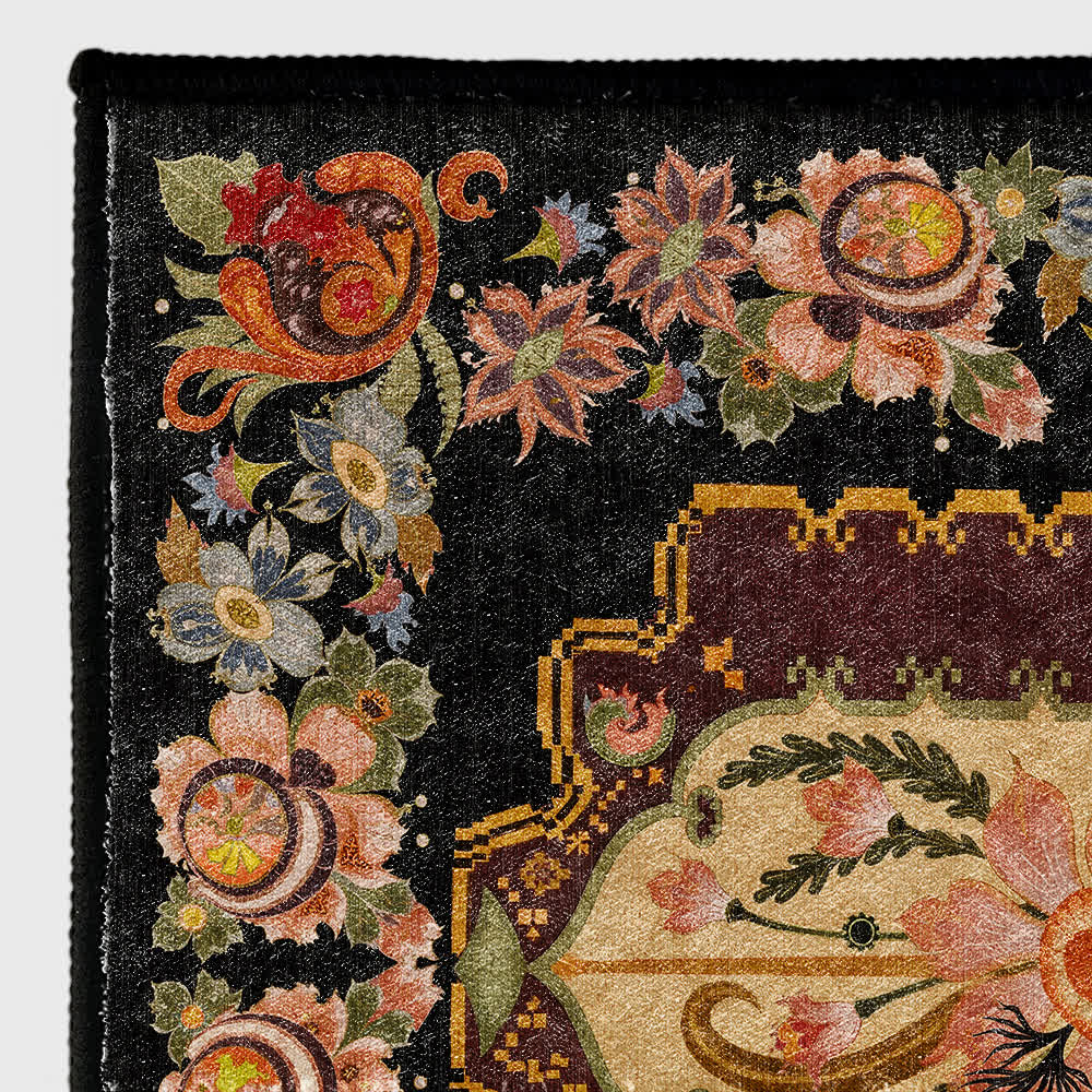 Vintage Floral Washable Durable Anti-slip Area Rug