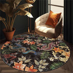 Round-shaped Vintage Floral Anti-slip Area Rug  - image 1