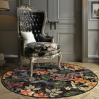 Round-shaped Vintage Floral Anti-slip Area Rug  - 61" x 61" - image 0