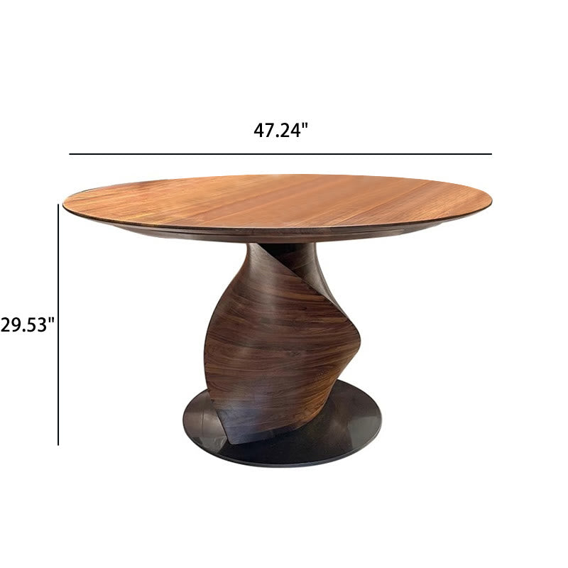 Iffhome Walnut Shaped Design Round Dining Table - image 13