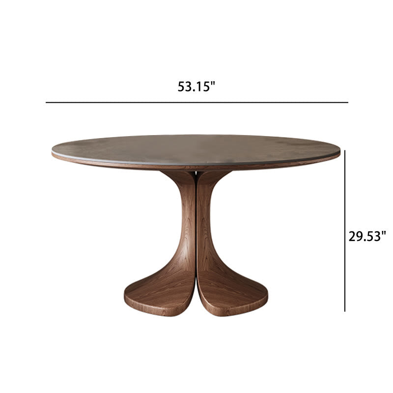 Walnut-modern Solid Wood Round Dining Table - image 13