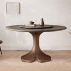 Walnut-modern Solid Wood Round Dining Table - W59.06" x D59.06" x H29.53" - image 0