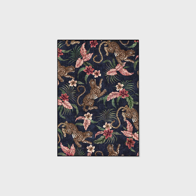 Tropical Leopard Washable Anti-slip Area Rug - Blue - 60" x 96" - image 7