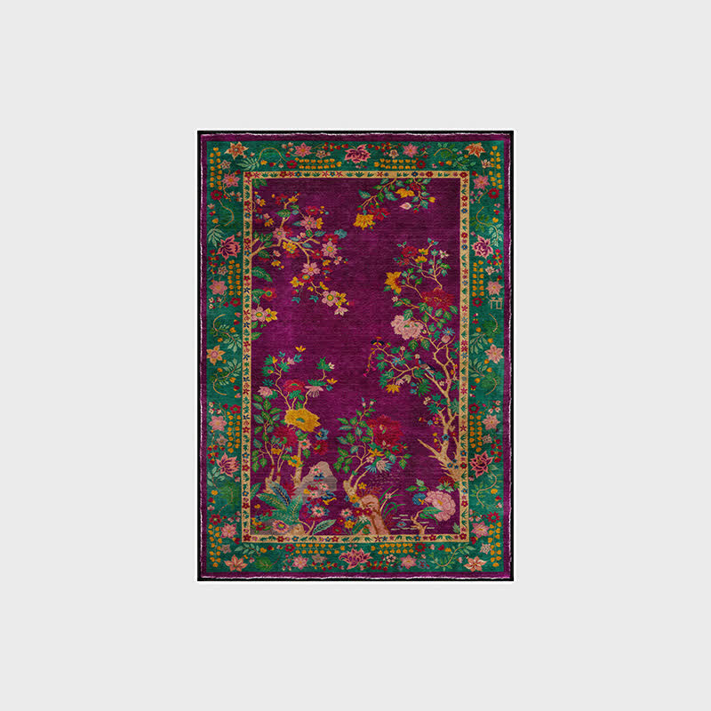 Anti-slip Washable Vintage Floral Decorative Area Rug - image 4
