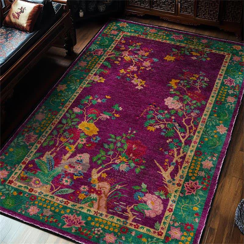 Anti-slip Washable Vintage Floral Decorative Area Rug - image 0