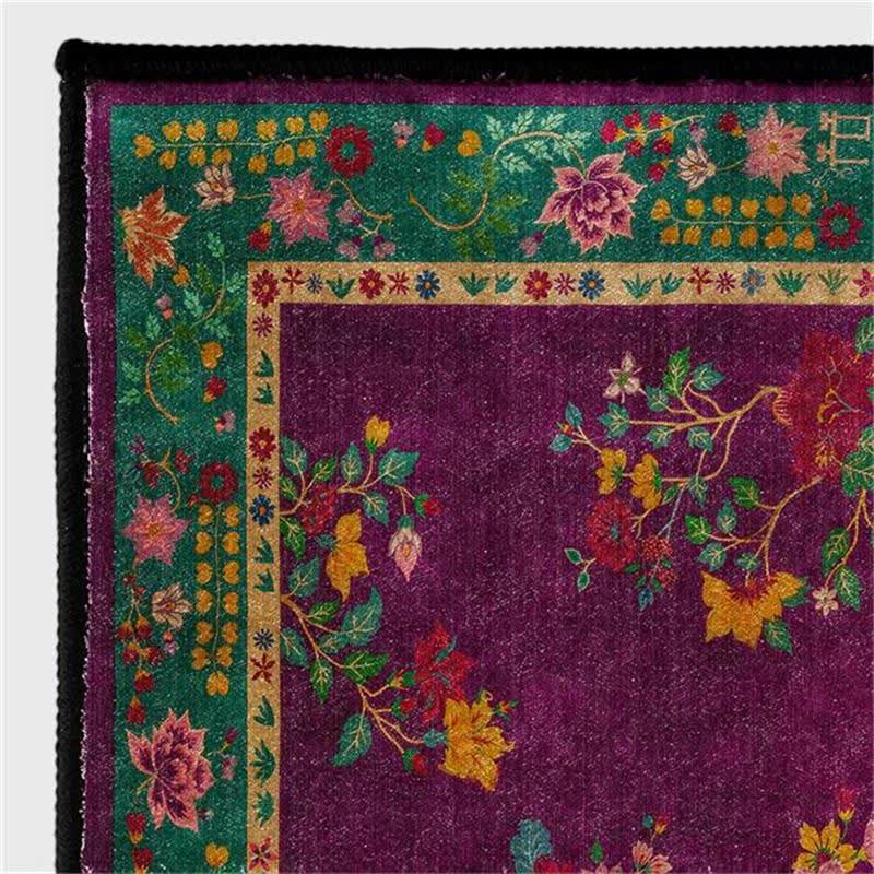 Anti-slip Washable Vintage Floral Decorative Area Rug - image 3
