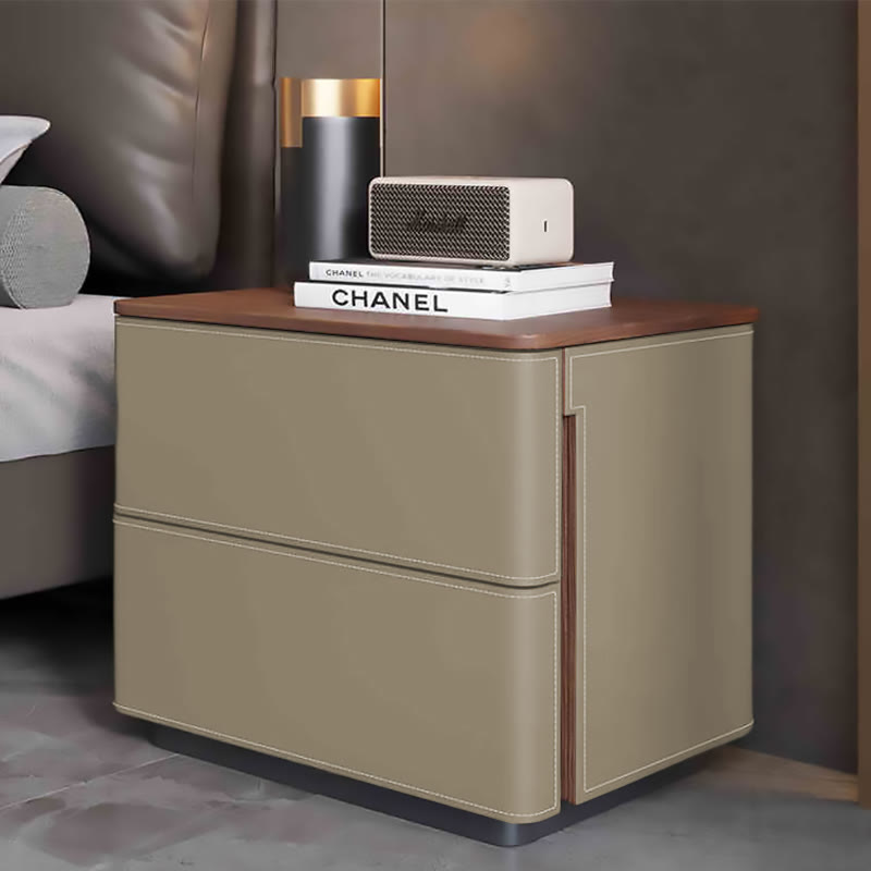 Mid-century Saddle Leather Chest Of Drawers - 2xGrey - image 7