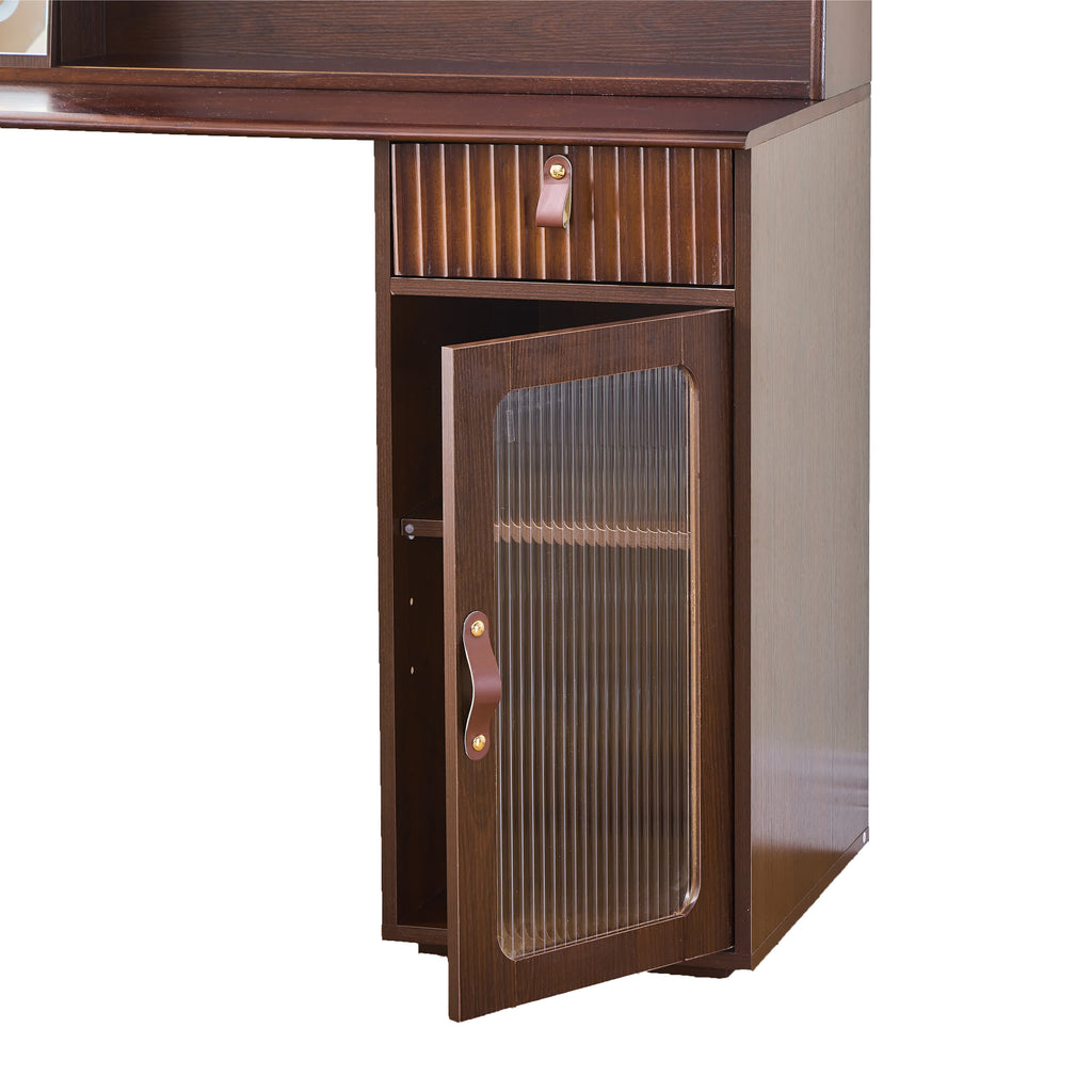 Elegant Wooden Makeup Vanity Desk Set