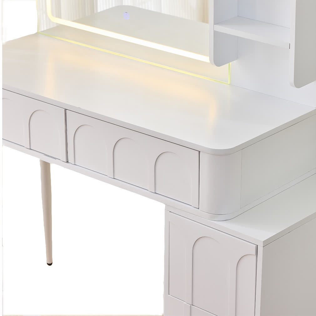 Modern Lighted Mirror Vanity Desk Set