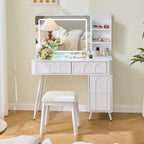 Modern Lighted Mirror Vanity Desk Set - image 2