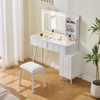 Modern Lighted Mirror Vanity Desk Set - White - 45.50"L x 15.70"W x 52.50"H - image 0