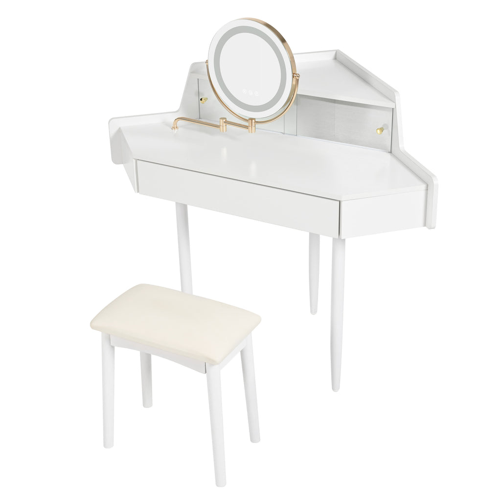 Modern Corner Storage Vanity Desk Set