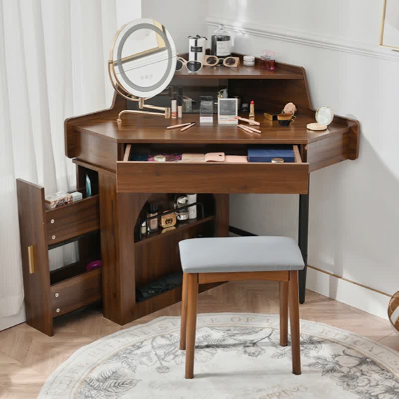 Corner Makeup Vanity Desk Set