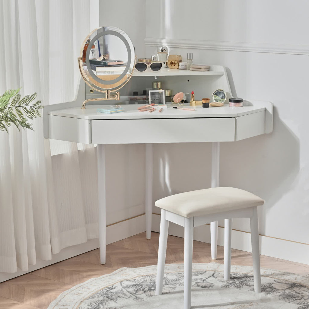 Modern Corner Storage Vanity Desk Set