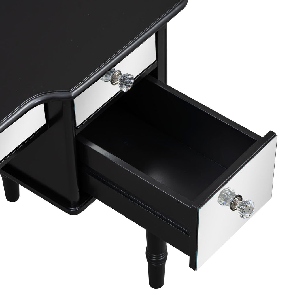 Tri-fold Mirror Vanity Desk Stool Set