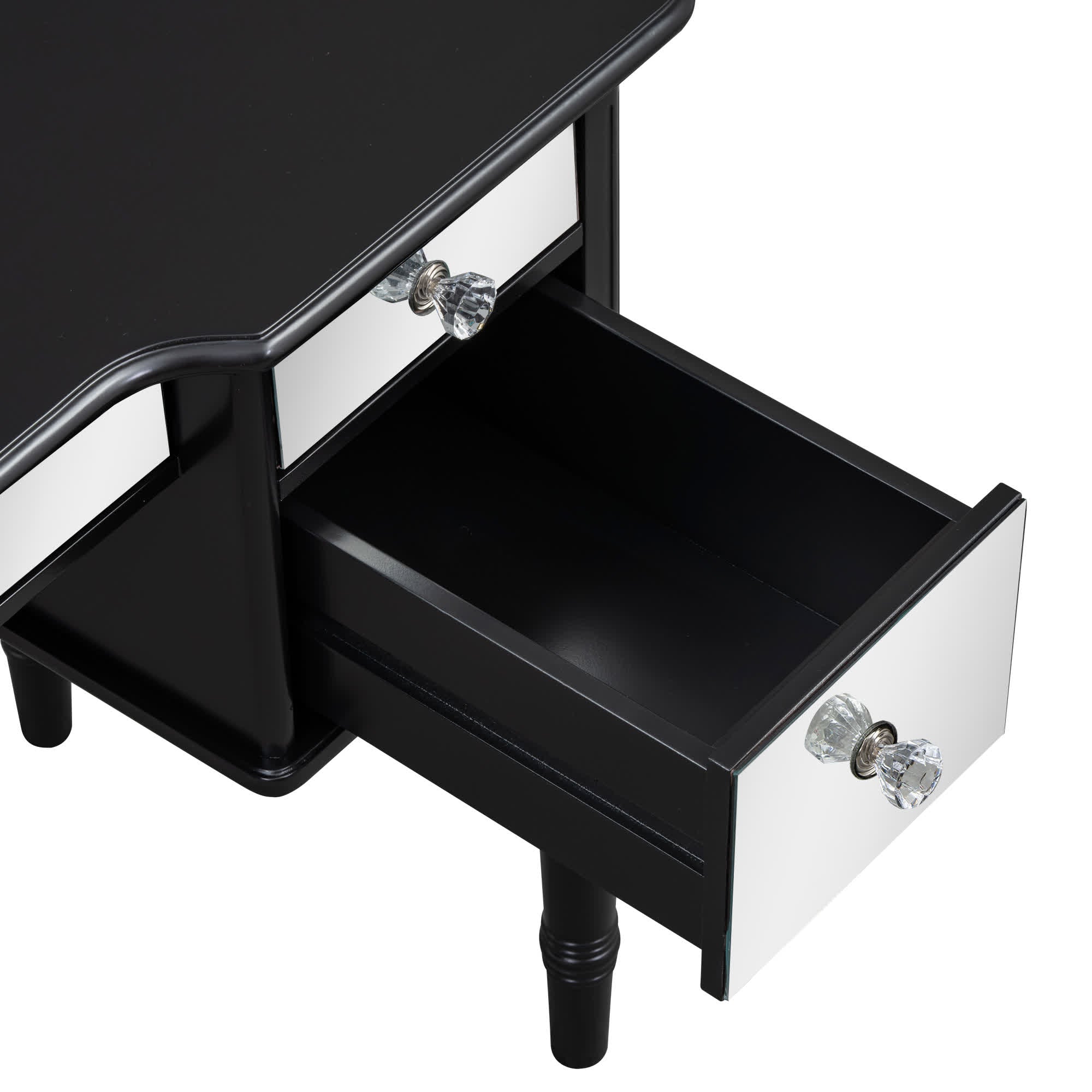 Tri-fold Mirror Vanity Desk Stool Set