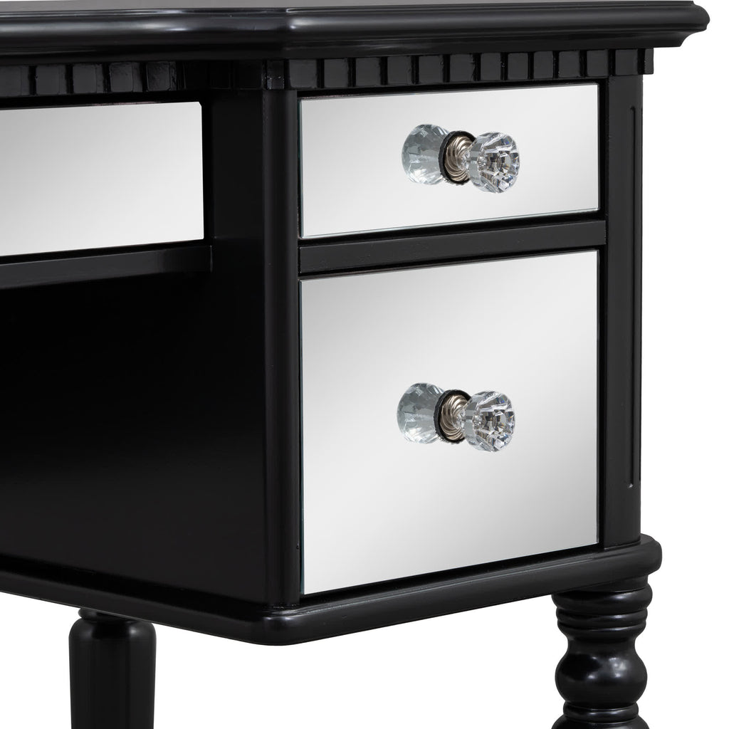 Tri-fold Mirror Vanity Desk Stool Set